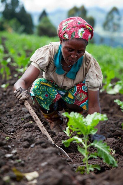 Agriculteur femme dans les champs